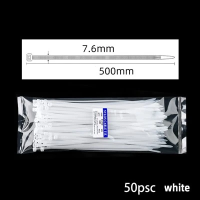 Nylon snúrubönd 50 ræmur 8*500mm